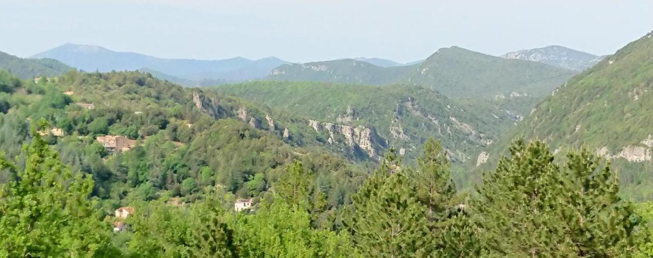 Gite En Cevennes Du Sud, Bergerie Restauree Au Rez De Jardin D'Une Bastide Avec Piscine, Vue Exceptionnelle, Authenticite Et Confort Saint-Laurent-le-Minier Exteriör bild